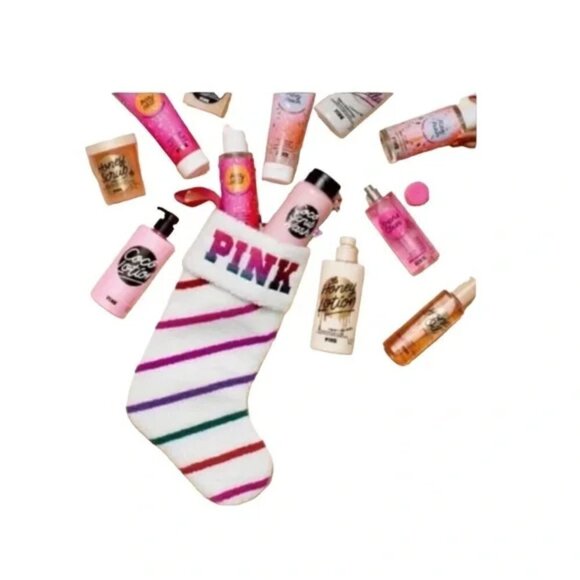 pink Limited Edition Sherpa Striped Christmas Stocking - Picture 9 of 9